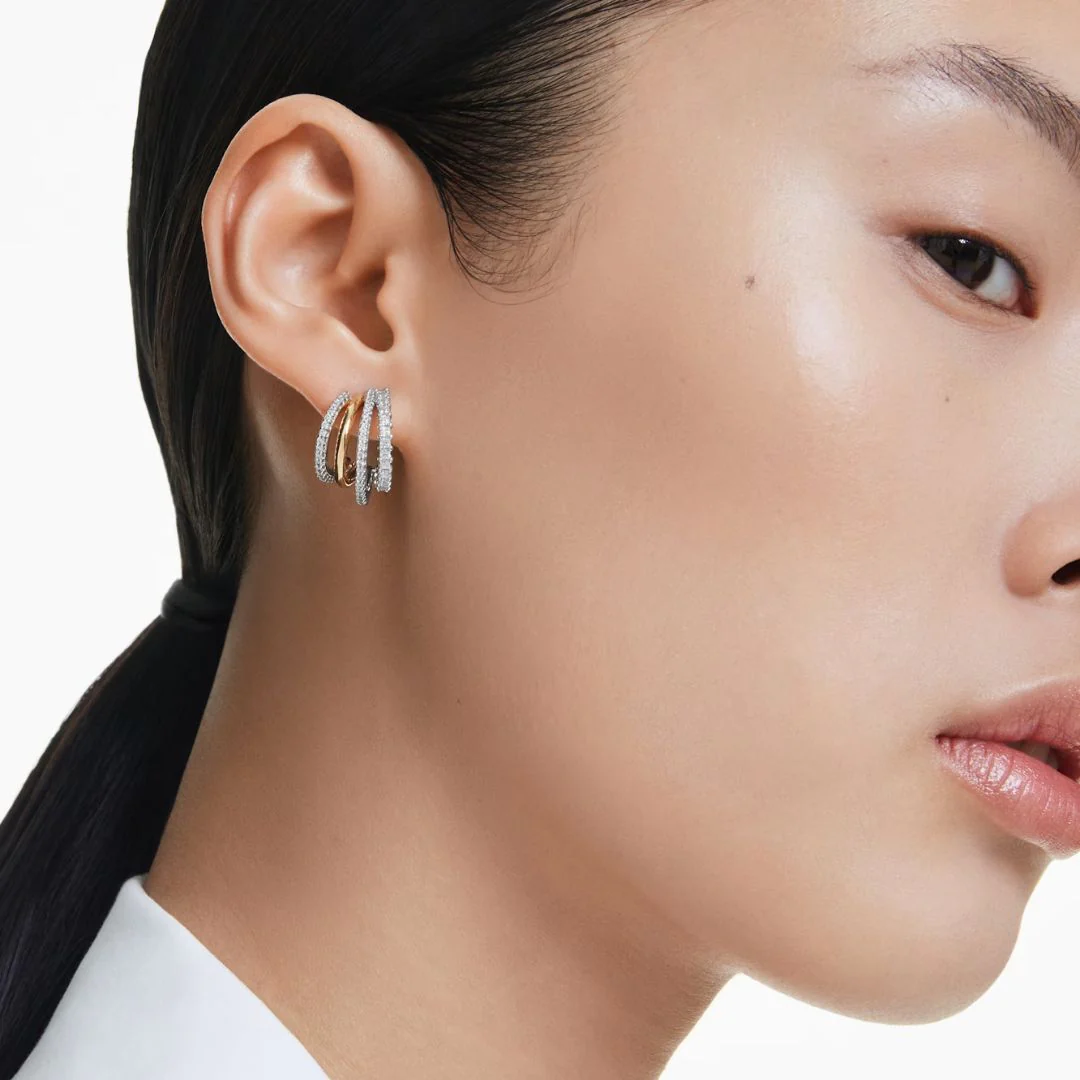 Swarovski Hyperbola korvakorut, keltakullanväri ja kirkkaat kristallit 5689718 - Image 3