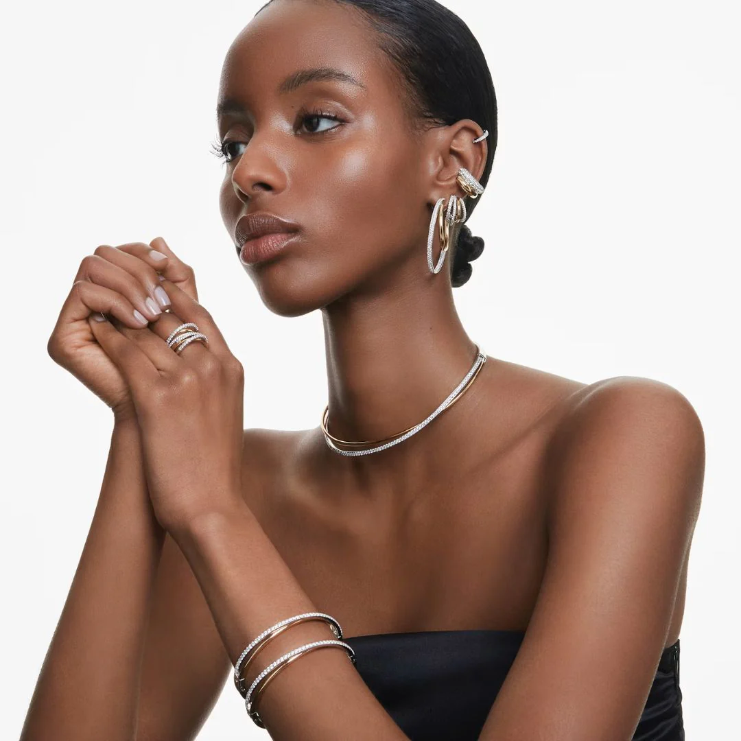 Swarovski Hyperbola korvakorut, keltakullanväri ja kirkkaat kristallit 5689718 - Image 4