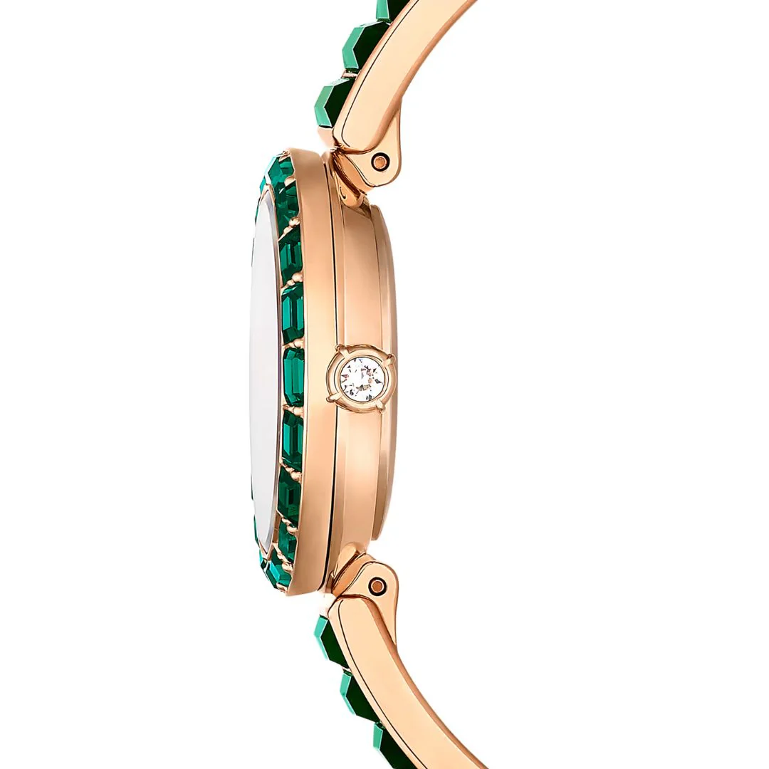 Swarovski Matrix rannekello, samppanjakullanvärinen ja vihreät kristallit, 5690808 - Image 4