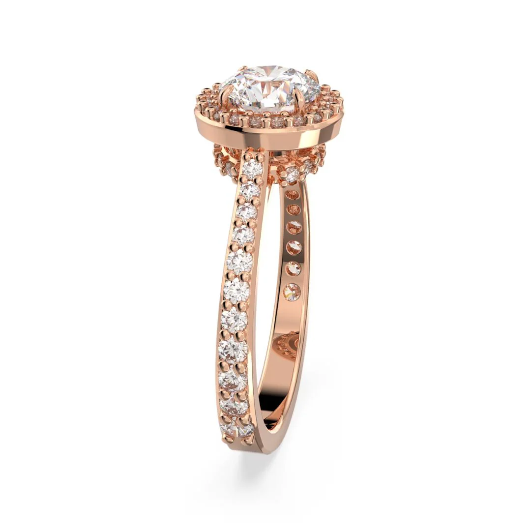 Swarovski Una cocktail sormus, ruusukulta ja kirkkaat kristallit - Image 3