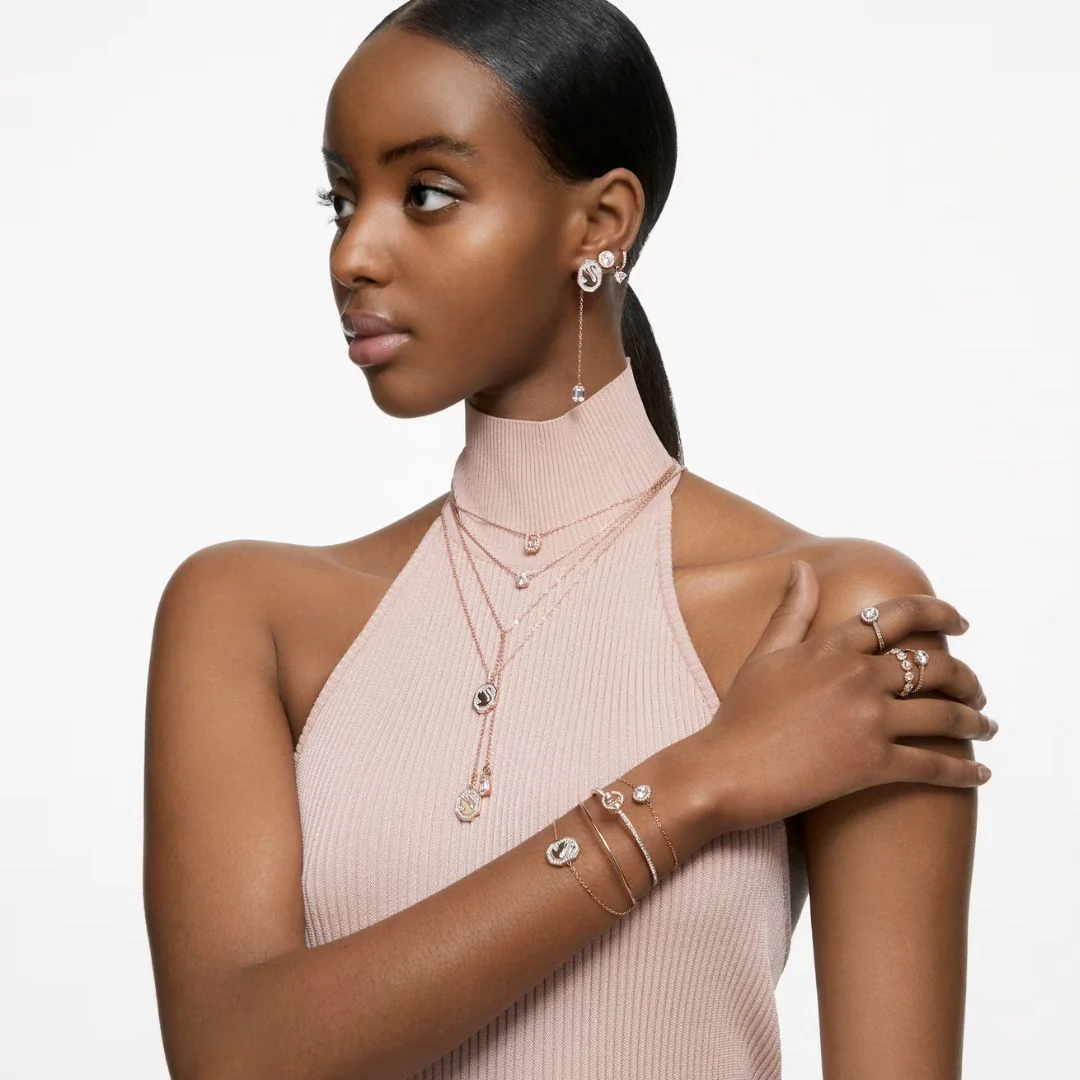 Swarovski Una cocktail sormus, ruusukulta ja kirkkaat kristallit - Image 4